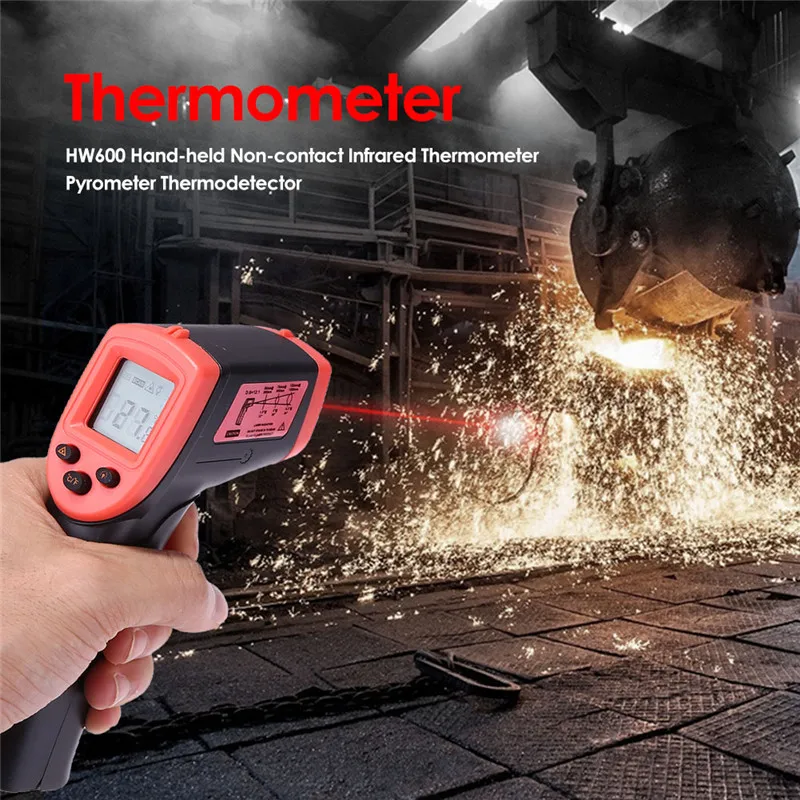 Handheld Non-contact Thermometer Pyrometer Digital Infrared Meter with 50 C or 600 (-58 F to 1122 F) Temperature Meter
Handheld Non-contact Thermometer Pyrometer Digital Infrared Meter with 50 C or 600 (-58 F to 1122 F) Temperature Meter