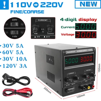 New 4 Digits Display 120V 3A Lab DC Power Supply Adjustable Laboratory Power Supply 30V 10A Voltage Regulator For Phone Repair
New 4 Digits Display 120V 3A Lab DC Power Supply Adjustable Laboratory Power Supply 30V 10A Voltage Regulator For Phone Repair
