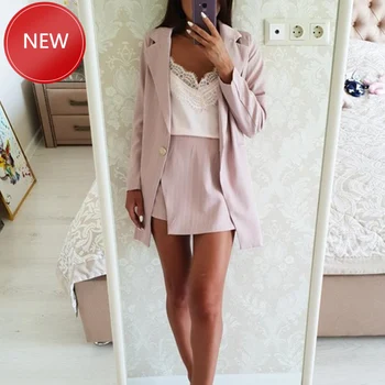Jackets and Slim Mini Skirts Two Pieces OL Sets Female Outfits Fashion Women Skirt Suits One Button Notched Striped Blazer 2020
Jackets and Slim Mini Skirts Two Pieces OL Sets Female Outfits Fashion Women Skirt Suits One Button Notched Striped Blazer 2020