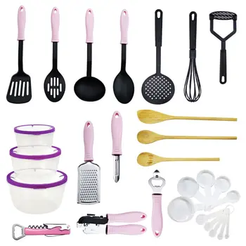 Kitchen Utensil Set 28/25Pcs Cooking Utensils Nylon and Stainless Steel Utensil Set Nonstick Spatula Set Cooking Tool Set Gift
Kitchen Utensil Set 28/25Pcs Cooking Utensils Nylon and Stainless Steel Utensil Set Nonstick Spatula Set Cooking Tool Set Gift
