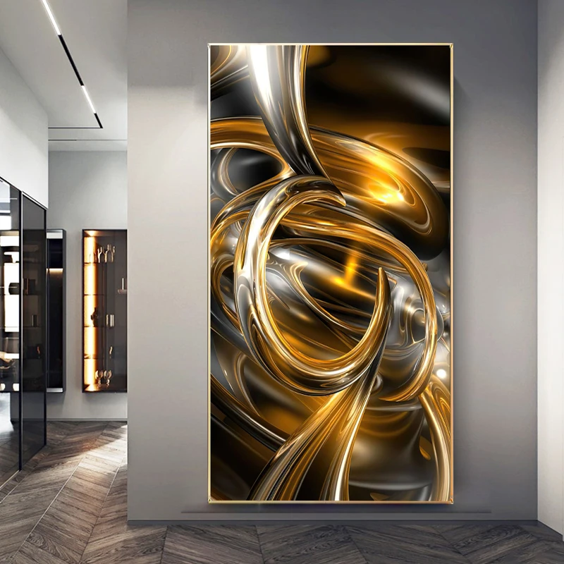 

Minimalist Canvas Painting Abstract Gold Lines Wall Art Simplicity Poster Print Wall Picture for Room Home Decoration Cuadros