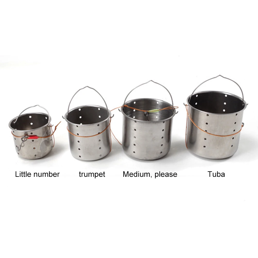 4pcs Winter Fishing Lure Feeders Holder Buckets Silver Stainless Steel Fishing Bait Thrower Cage Carp Angling Supplies
4pcs Winter Fishing Lure Feeders Holder Buckets Silver Stainless Steel Fishing Bait Thrower Cage Carp Angling Supplies