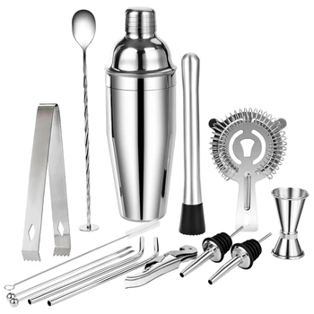 14 Pcs Cocktail Shaker Set Bartender Kit for Drink Mixing Stainless Steel Bar Tool with 750Ml Martini Shaker Muddler Etc
14 Pcs Cocktail Shaker Set Bartender Kit for Drink Mixing Stainless Steel Bar Tool with 750Ml Martini Shaker Muddler Etc