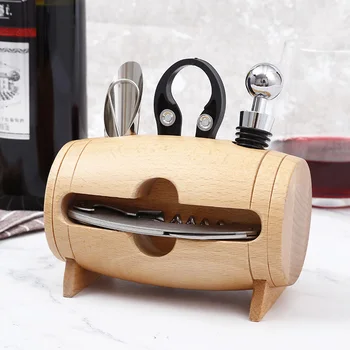 Stainless Steel Wine Opener with Wood Box Stand Corkscrew Pourer Stopper Cutter Kitchen Supplies Beer Bottle Opener Home Gift
Stainless Steel Wine Opener with Wood Box Stand Corkscrew Pourer Stopper Cutter Kitchen Supplies Beer Bottle Opener Home Gift