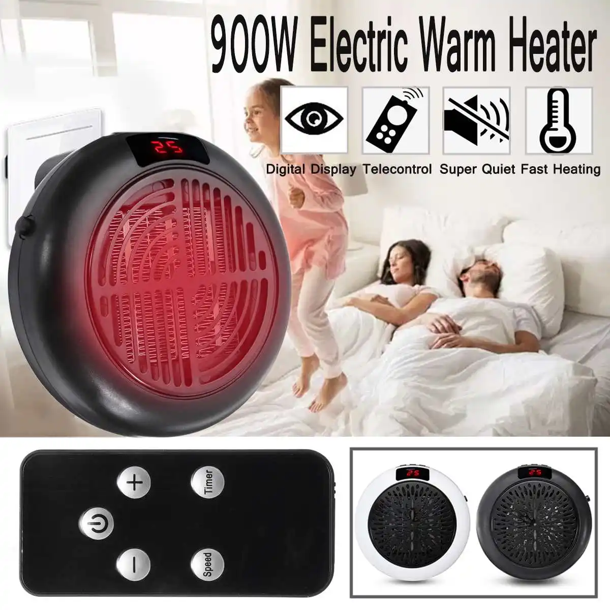 900W Mini Electric Heater Fan Heater Desktop Household Heating Stove Radiator Warmer Machine Wall-Outlet Heater for Winter Room
900W Mini Electric Heater Fan Heater Desktop Household Heating Stove Radiator Warmer Machine Wall-Outlet Heater for Winter Room
