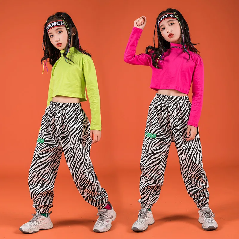 Kid Hip Hop Clothing Sweatshirt Crop Top Long Sleeve T Shirt Zebra Print Jogger Pants for Girls Jazz Dance Costume Clothes Wear
Kid Hip Hop Clothing Sweatshirt Crop Top Long Sleeve T Shirt Zebra Print Jogger Pants for Girls Jazz Dance Costume Clothes Wear