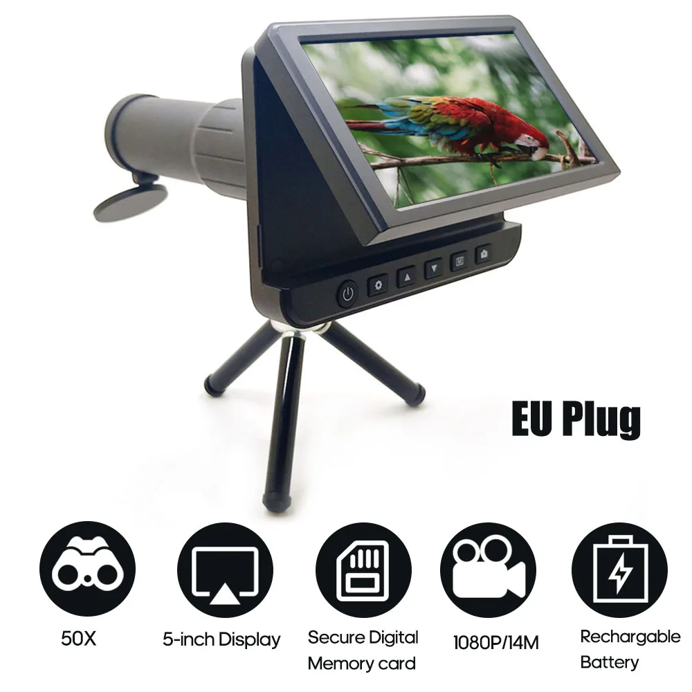 Outdoor Camera Monocular Portable High Definition Telescope Video Photo Recording Digital Camera with 5in LCD Digital Display
Outdoor Camera Monocular Portable High Definition Telescope Video Photo Recording Digital Camera with 5in LCD Digital Display