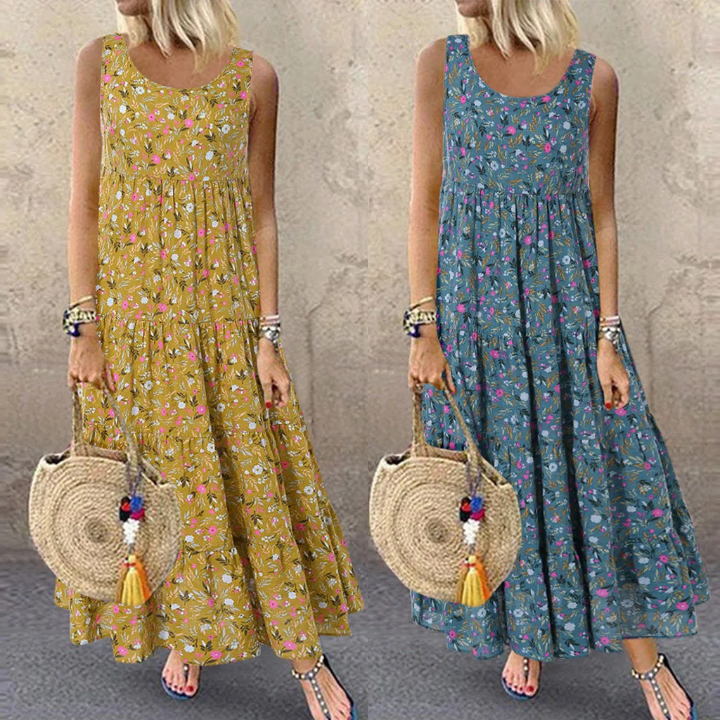 Beach Dress Women Dress Summer Womens Plus Size Casual Short Sleeve Boho Retro Linen Print Long Plus Size Maxi Dress 
Beach Dress Women Dress Summer Womens Plus Size Casual Short Sleeve Boho Retro Linen Print Long Plus Size Maxi Dress