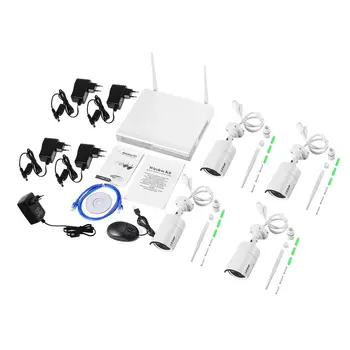

LESHP Wireless Security Camera System 4CH 960p Video Recorder NVR 4 x 1.3MP Wifi Outdoor Network IP Cameras with 1T HDD
