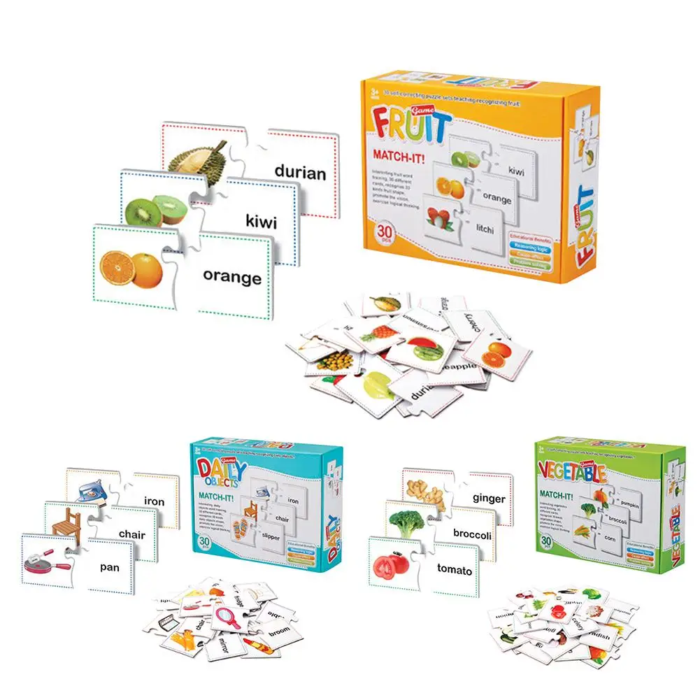 English Word Puzzle Cognitive Card Fruit Vegetable Daily Goods Cognitive Ability Training Engligh Word Learning Card
English Word Puzzle Cognitive Card Fruit Vegetable Daily Goods Cognitive Ability Training Engligh Word Learning Card