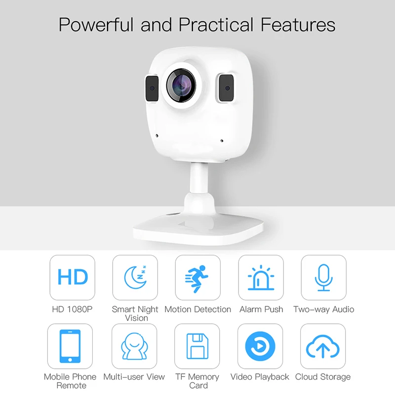 HD 1080P IP CameraTuya Smart Life Wireless Smart Infrared Two-way Audio Night Vision Work Alexa Echo Show Google Assistant
HD 1080P IP CameraTuya Smart Life Wireless Smart Infrared Two-way Audio Night Vision Work Alexa Echo Show Google Assistant