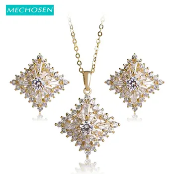 MECHOSEN Luxury CZ Zirconia Square Pendants&Earrings Bridal Wedding Jewelry Sets Gold Color Copper Collana Orecchini Mujer Joyas
MECHOSEN Luxury CZ Zirconia Square Pendants&Earrings Bridal Wedding Jewelry Sets Gold Color Copper Collana Orecchini Mujer Joyas