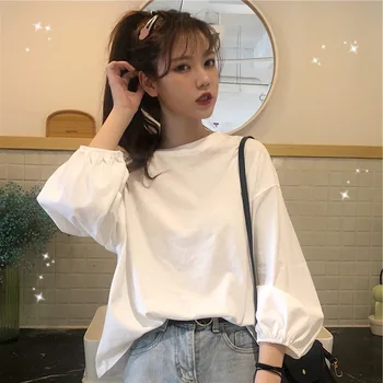 Korean Style Wild Tee Shirt Femme 2020 New Autumn Solid Color Polyester Loose Oversize Long Sleeve Women T-shirt Free Shipping
Korean Style Wild Tee Shirt Femme 2020 New Autumn Solid Color Polyester Loose Oversize Long Sleeve Women T-shirt Free Shipping