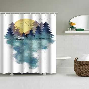 Nordic abstract simple forest polyester printed waterproof shower curtain bathroom partition curtain factory direct sales
Nordic abstract simple forest polyester printed waterproof shower curtain bathroom partition curtain factory direct sales