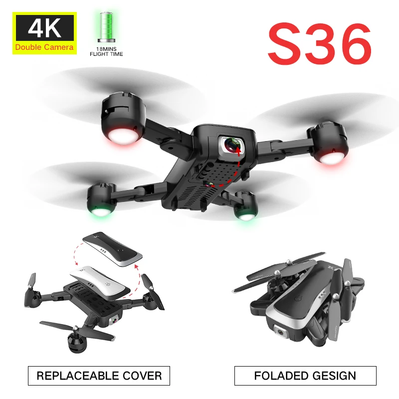 RC Drone Dual Camera HD 4K WiFi FPV RC Helicopter Smart Fllow Foldable Quadcopter Optical Flow Positioning Professional Drone
RC Drone Dual Camera HD 4K WiFi FPV RC Helicopter Smart Fllow Foldable Quadcopter Optical Flow Positioning Professional Drone