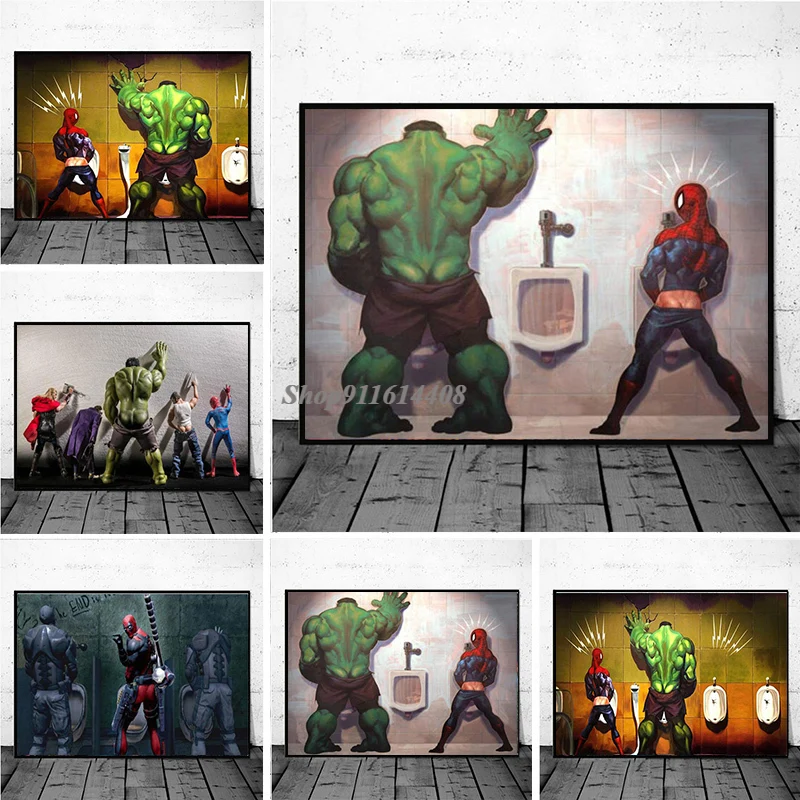 Фото Marvel Мстители супергерой Disney туалет холст картины смешные постеры и принты