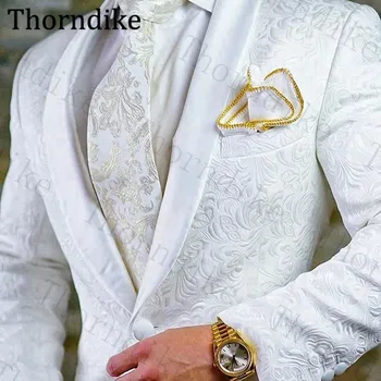 Thorndike High Quality 1 Button White Paisley Groom Tuxedos Custom Made Shawl Lapel Groomsmen Mens Suits Blazers Jacket Pants
Thorndike High Quality 1 Button White Paisley Groom Tuxedos Custom Made Shawl Lapel Groomsmen Mens Suits Blazers Jacket Pants