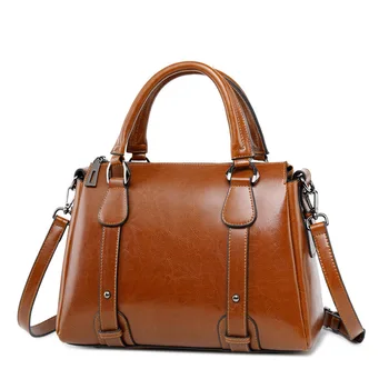 

Kajie Fashion Natural Boston Genuine Leather Handbag Luxury Ladies Handbags Women Bags Female Designer Bolsos Tote Shoulder Bag