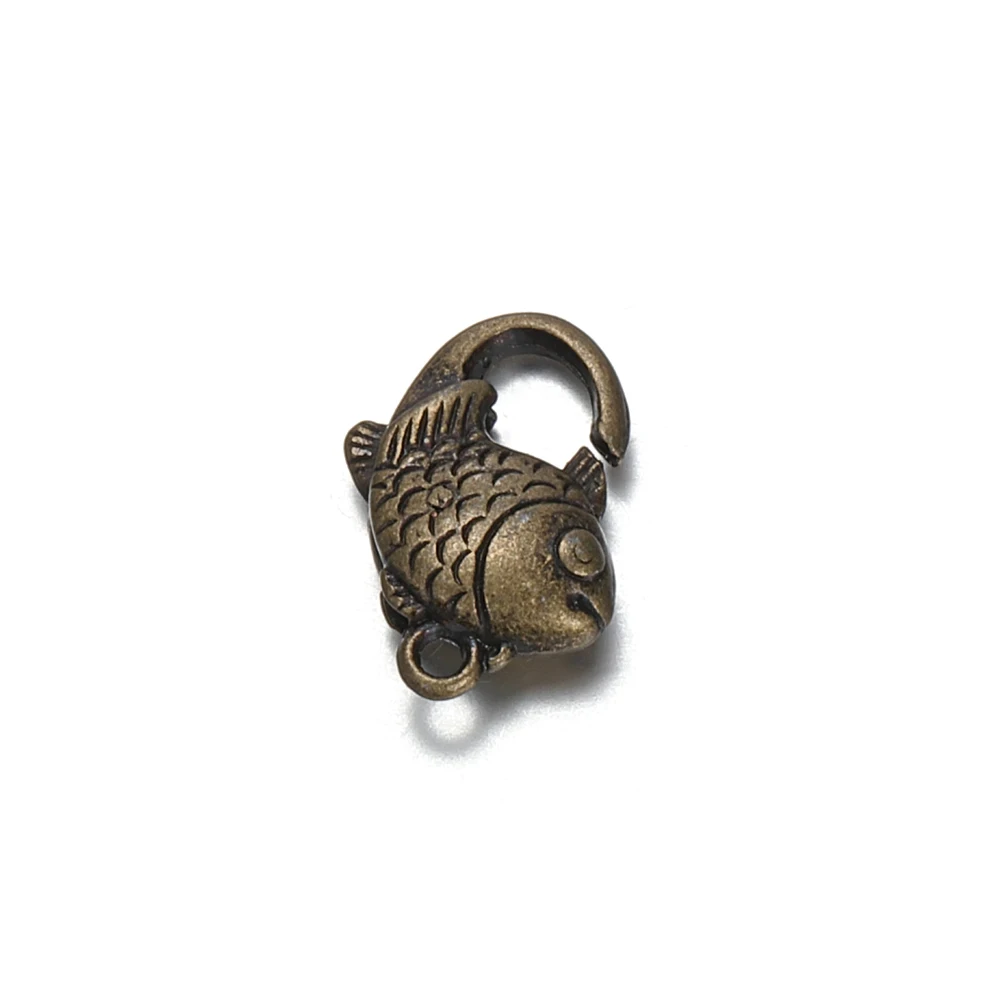 10 шт. античные серебряные крючки с застежкой в виде Омаров для ожерелья браслета