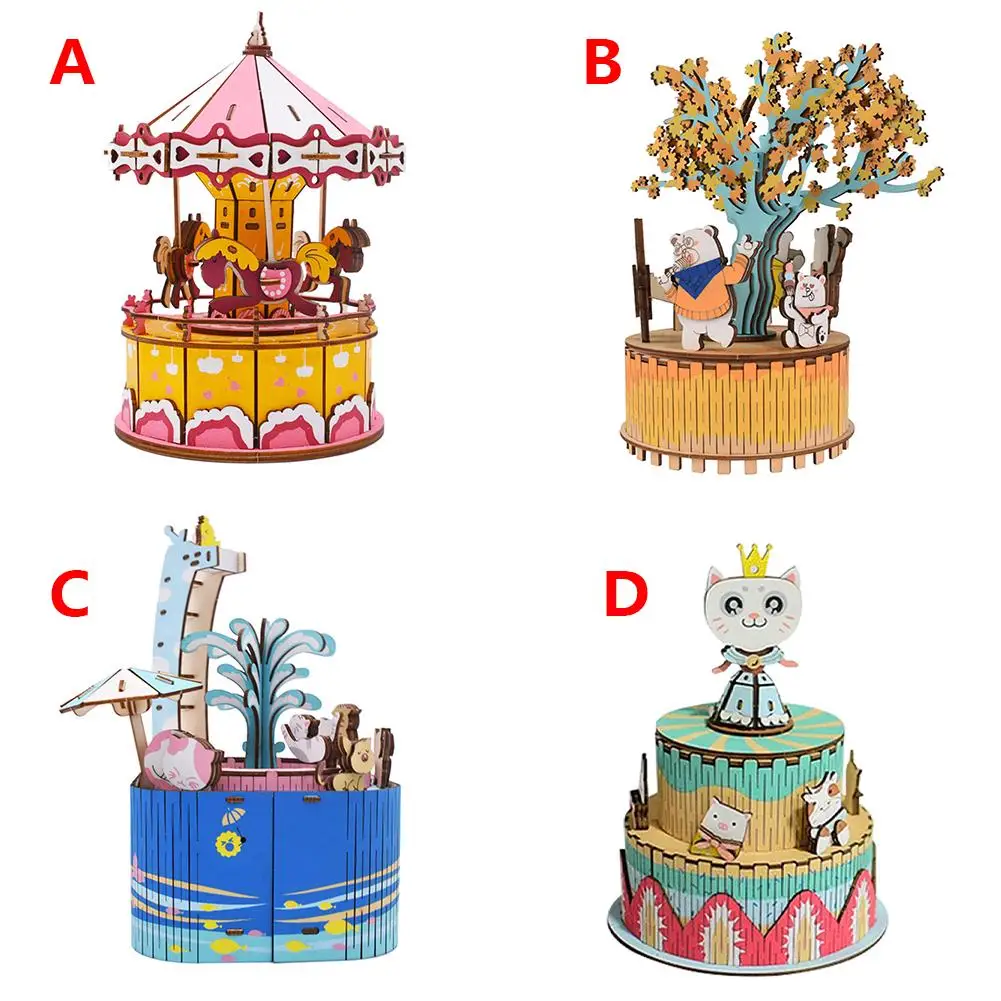 music box birthday christmas gift wooden carousel