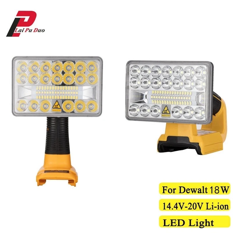 DCB182 for dewalt Lamp Work Light Flashlight Tool Spotlight For DEWALT 18W 5 inch 14.4V-20V Li-ion battery DCB200 | Электроника