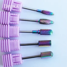 ERUIKA 5 Type arc-en-ciel Nano revêtement carbure de tungstène fraises forets à ongles pour manucure électrique perceuse ongles Art accessoires outils(China)
