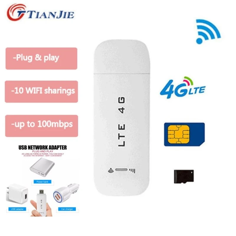 TIANJIE Unlocked 4G LTE Router 3G/4G USB Wifi Router Wireless Car router Modem Mini Wifi Stick Sim Card Data wifi Hotspot Dongle
TIANJIE Unlocked 4G LTE Router 3G/4G USB Wifi Router Wireless Car router Modem Mini Wifi Stick Sim Card Data wifi Hotspot Dongle