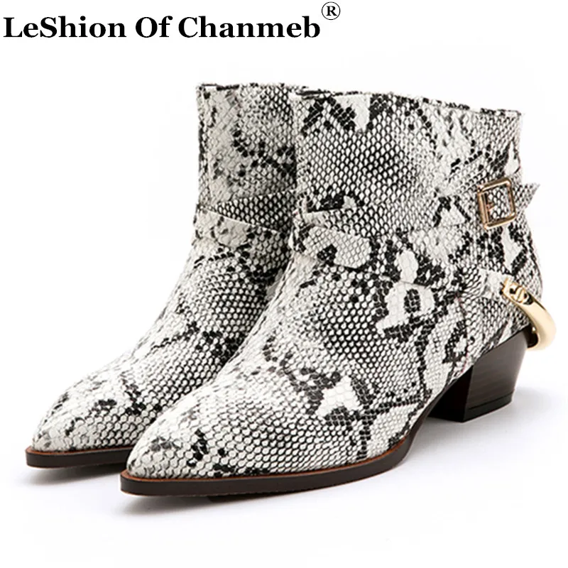 Snakeskin Microfiber Leather Ankle Boots for Women Python Serpentine Booties Fall Shoes Buckle Ladies Woman Western Cowboy Boots
Snakeskin Microfiber Leather Ankle Boots for Women Python Serpentine Booties Fall Shoes Buckle Ladies Woman Western Cowboy Boots