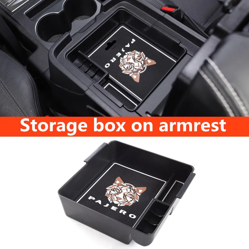 

Car storage box on the armrest box FOR Mitsubishi Pajero V73 V87 V93 V97 modified interior storage and finishing supplies