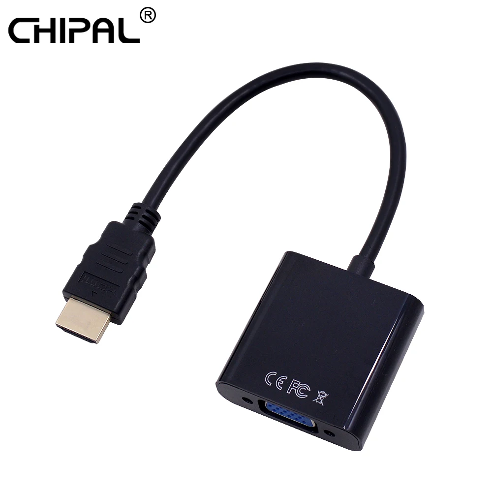 CHIPAL 1080P 720P адаптер микросхем для HDMI в VGA конвертер HDMI2VGA цифровой сигнальный кабель