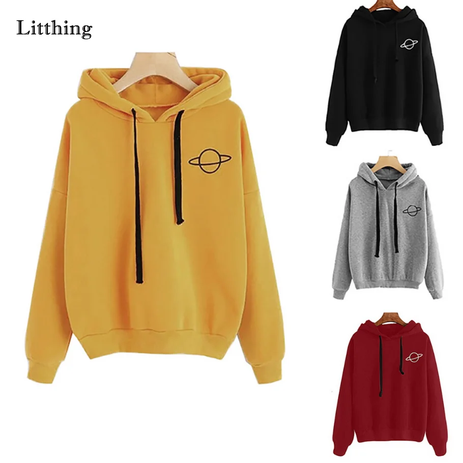 Women Hoodies Casual Planet Print Solid Loose Drawstring Sweatshirt Long Sleeve Hooded 2020 Autumn Female Pullovers
Women Hoodies Casual Planet Print Solid Loose Drawstring Sweatshirt Long Sleeve Hooded 2020 Autumn Female Pullovers