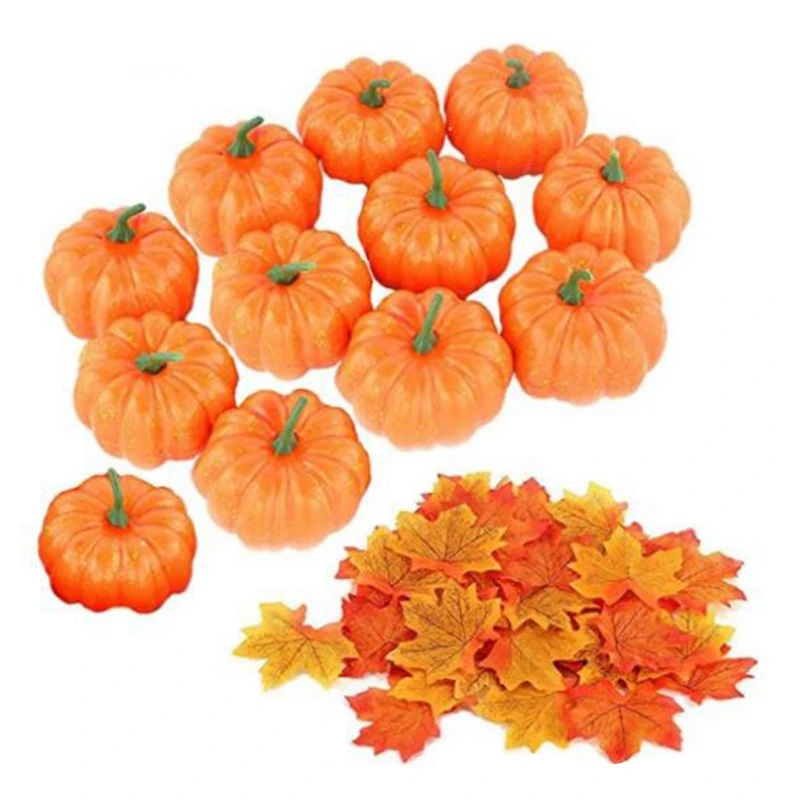 12 Pack Artificial Mini Fake Pumpkins with 30Pcs Maple Leaves Small Cute Realistic Pumpkin Fall Harvest Thanksgiving
12 Pack Artificial Mini Fake Pumpkins with 30Pcs Maple Leaves Small Cute Realistic Pumpkin Fall Harvest Thanksgiving