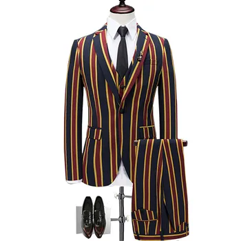 Men's Stripe Contrast Slim High-end Suit Two-piece Jacket with Pants Fashion Banquet British Style Handsome Fashion Suit Set
Men's Stripe Contrast Slim High-end Suit Two-piece Jacket with Pants Fashion Banquet British Style Handsome Fashion Suit Set