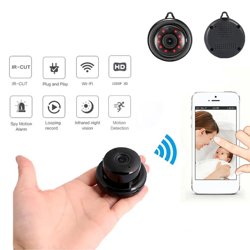 Home Security MINI WIFI 1080P IP Camera Wireless Small CCTV Infrared Night Vision Motion Detection SD Card Slot Audio APP New
Home Security MINI WIFI 1080P IP Camera Wireless Small CCTV Infrared Night Vision Motion Detection SD Card Slot Audio APP New