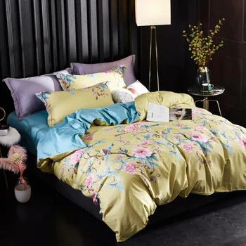 TUTUBIRD Blue leaf print bedding set European Satin clothes 100% Egyptian cotton pastoral bed sheet linen duvet cover 4pcs
TUTUBIRD Blue leaf print bedding set European Satin clothes 100% Egyptian cotton pastoral bed sheet linen duvet cover 4pcs