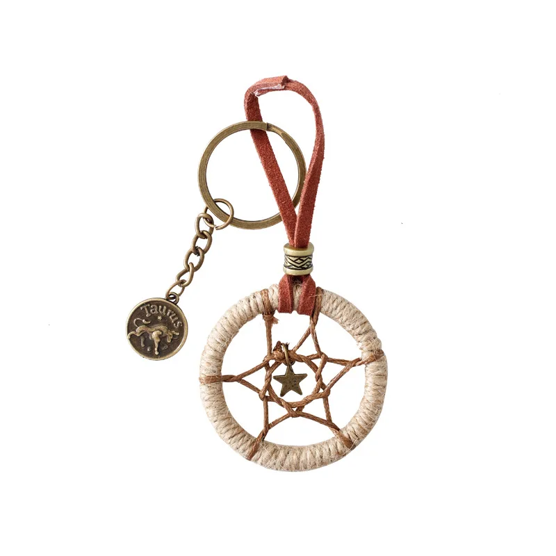 Zodiac Key Ring Dream Catcher and Zodiac Logo for Car Keys Backpack Pendant New Year Gift
Zodiac Key Ring Dream Catcher and Zodiac Logo for Car Keys Backpack Pendant New Year Gift