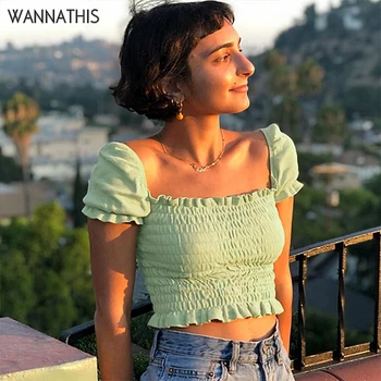 WannaThis Square Neck Ruffle Sleeve Ruched Crop Tops Fashion Summer Sexy Women Solid Color Backless Short T-shirts Ruffles Hem
WannaThis Square Neck Ruffle Sleeve Ruched Crop Tops Fashion Summer Sexy Women Solid Color Backless Short T-shirts Ruffles Hem