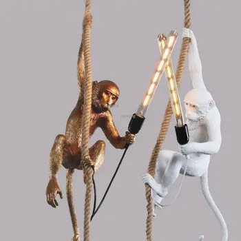 Modern LED Lighting Fixtures Resin Monkey Lamp Loft Pendant Lamp Lights Bedroom Art Home Decor Hanging Lamp Kitchen Fixtures
Modern LED Lighting Fixtures Resin Monkey Lamp Loft Pendant Lamp Lights Bedroom Art Home Decor Hanging Lamp Kitchen Fixtures