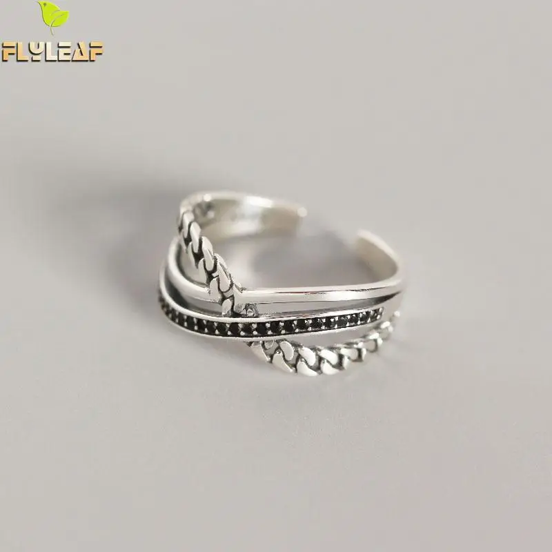 Flyleaf Multi-layer Line Weaving Chain Ring Open Vintage Cubic Zirconia Real 925 Sterling Silver Rings For Women Fine Jewelry
Flyleaf Multi-layer Line Weaving Chain Ring Open Vintage Cubic Zirconia Real 925 Sterling Silver Rings For Women Fine Jewelry
