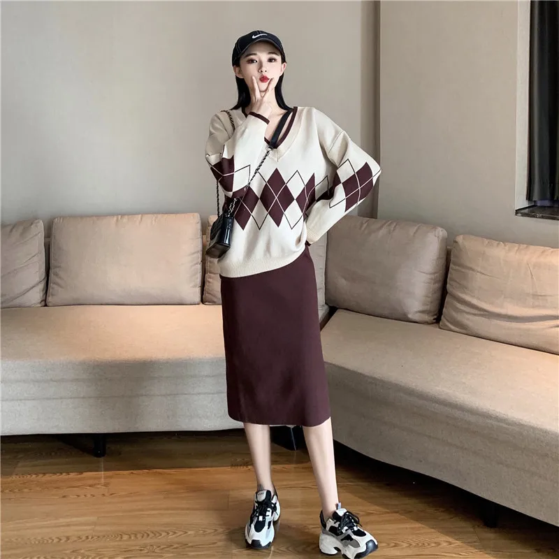 Knitting Suit 2019 Autumn New Style Korean-style Elegant V Neck Sweater Skirt Slimming Trendy Two-Piece Set
Knitting Suit 2019 Autumn New Style Korean-style Elegant V Neck Sweater Skirt Slimming Trendy Two-Piece Set