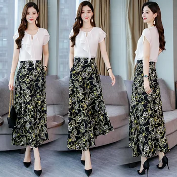 Oriental clothing Fashion lady Wide leg pants Large size suit summer Korean version Chiffon printing Two-piece set women new
Oriental clothing Fashion lady Wide leg pants Large size suit summer Korean version Chiffon printing Two-piece set women new
