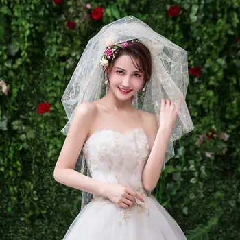 Women's Long Single Tier Tulle Sheer Lace Wedding Bridal Veil - Elbow Length
Women's Long Single Tier Tulle Sheer Lace Wedding Bridal Veil - Elbow Length