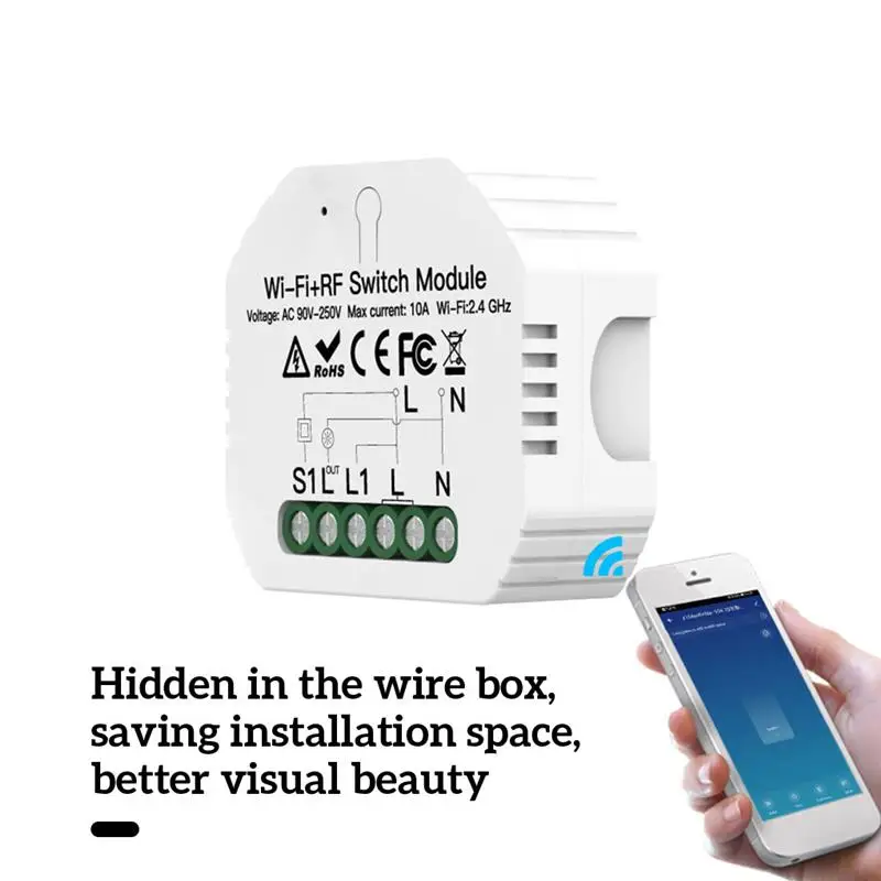 New Smart Switch Wi-Fi Universal Switch Module Receiver Remote Control Home Hidden Switch DIY Supplies
New Smart Switch Wi-Fi Universal Switch Module Receiver Remote Control Home Hidden Switch DIY Supplies