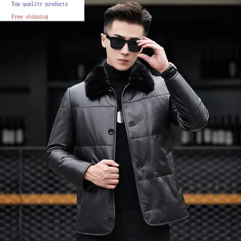 Genuine Leather Jacket Winter Real Leather Coat Mink Fur Collar Sheepskin Jackets Chaqueta Cuero Hombre 81X8701 YY263
Genuine Leather Jacket Winter Real Leather Coat Mink Fur Collar Sheepskin Jackets Chaqueta Cuero Hombre 81X8701 YY263