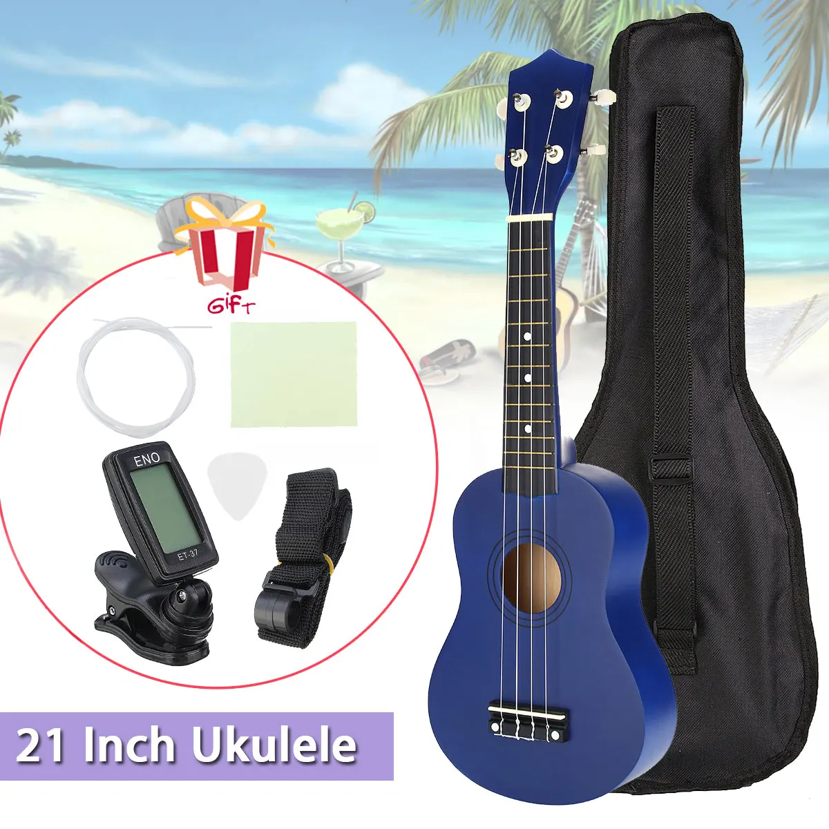 21inch 12 Fret Soprano Ukulele Basswoood Beginner Ukelele Stringed Musical Instrument with Gig bag+Tuner+Strings+Pick+Cloth
21inch 12 Fret Soprano Ukulele Basswoood Beginner Ukelele Stringed Musical Instrument with Gig bag+Tuner+Strings+Pick+Cloth