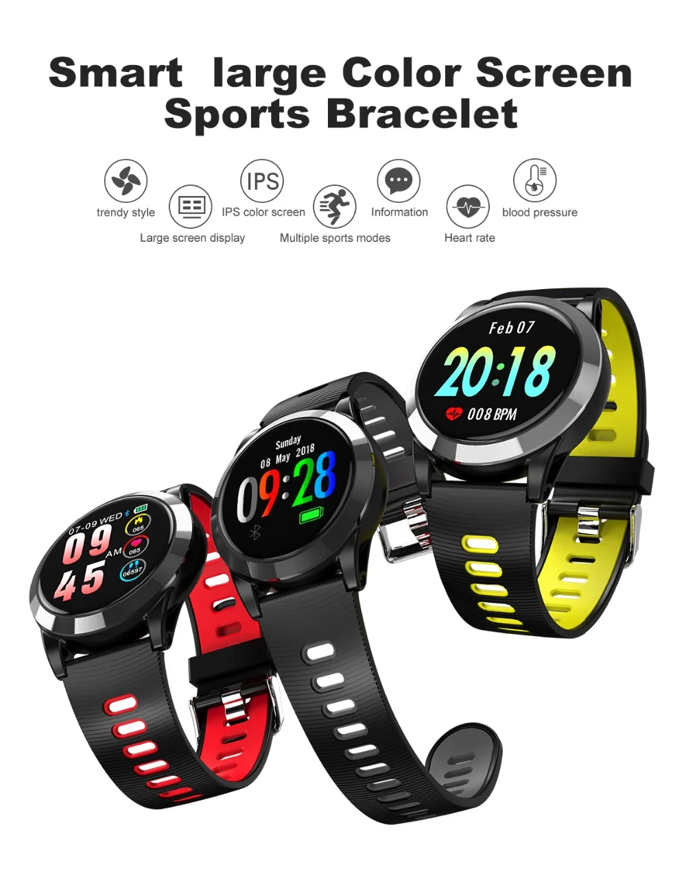 R15 Sport Smart Watch Blood Pressure Heart Rate Monitor IP67 Waterproof Bluetooth Wrist Smartwatch for Xiao mi Android IOS Phone (1)