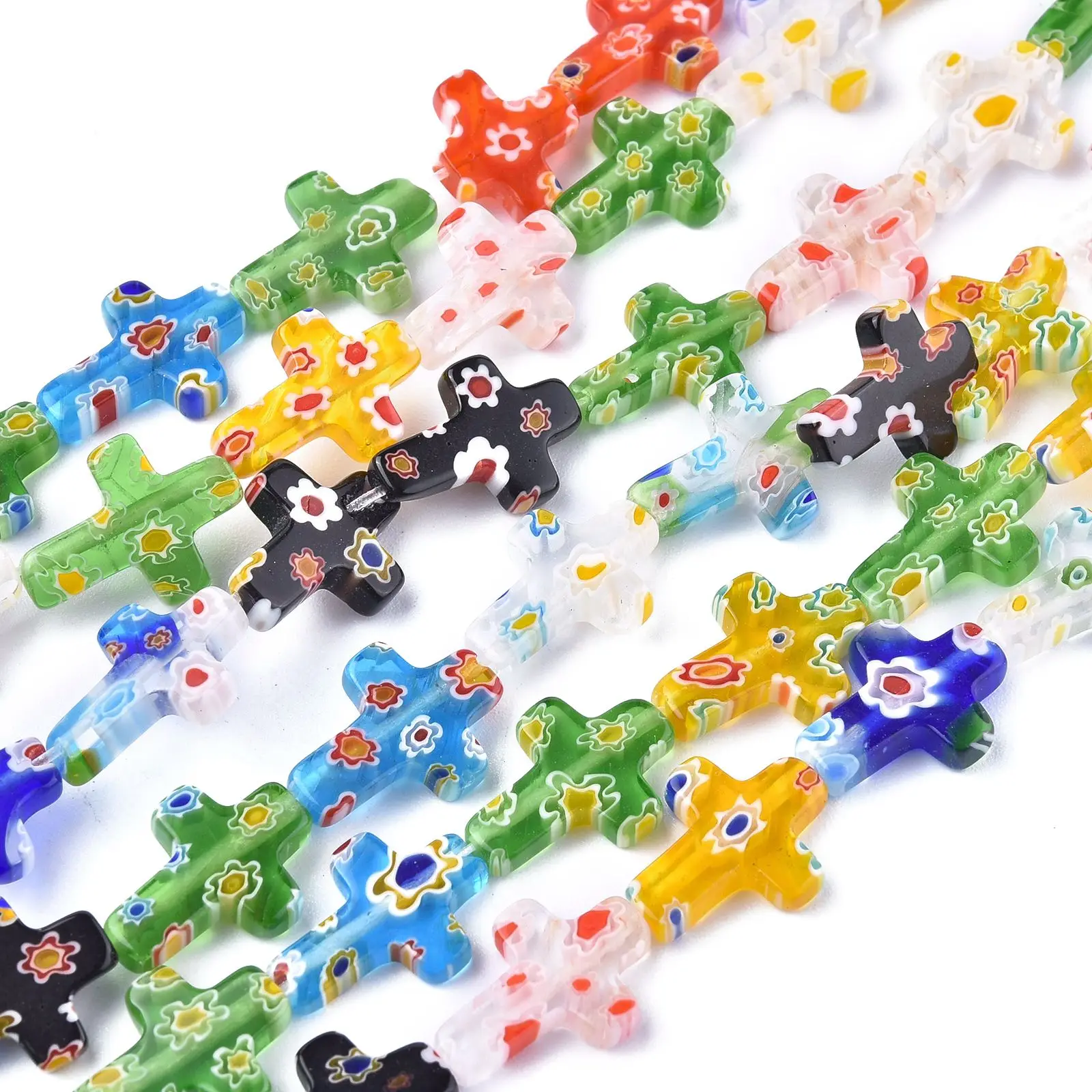 about 21pcs/strand 17mm Mixed Color Cross Handmade Millefiori Glass Beads for Bracelet Necklace DIY Jewelry Making Supplies
about 21pcs/strand 17mm Mixed Color Cross Handmade Millefiori Glass Beads for Bracelet Necklace DIY Jewelry Making Supplies
