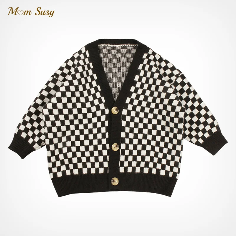 

Fashion Baby Boy Girl Sweater Cardigan Plaid Infant Toddle Cotton Sweater Coat Soft Warm Kids Outwear Clothes Spring Autumn 1-5Y