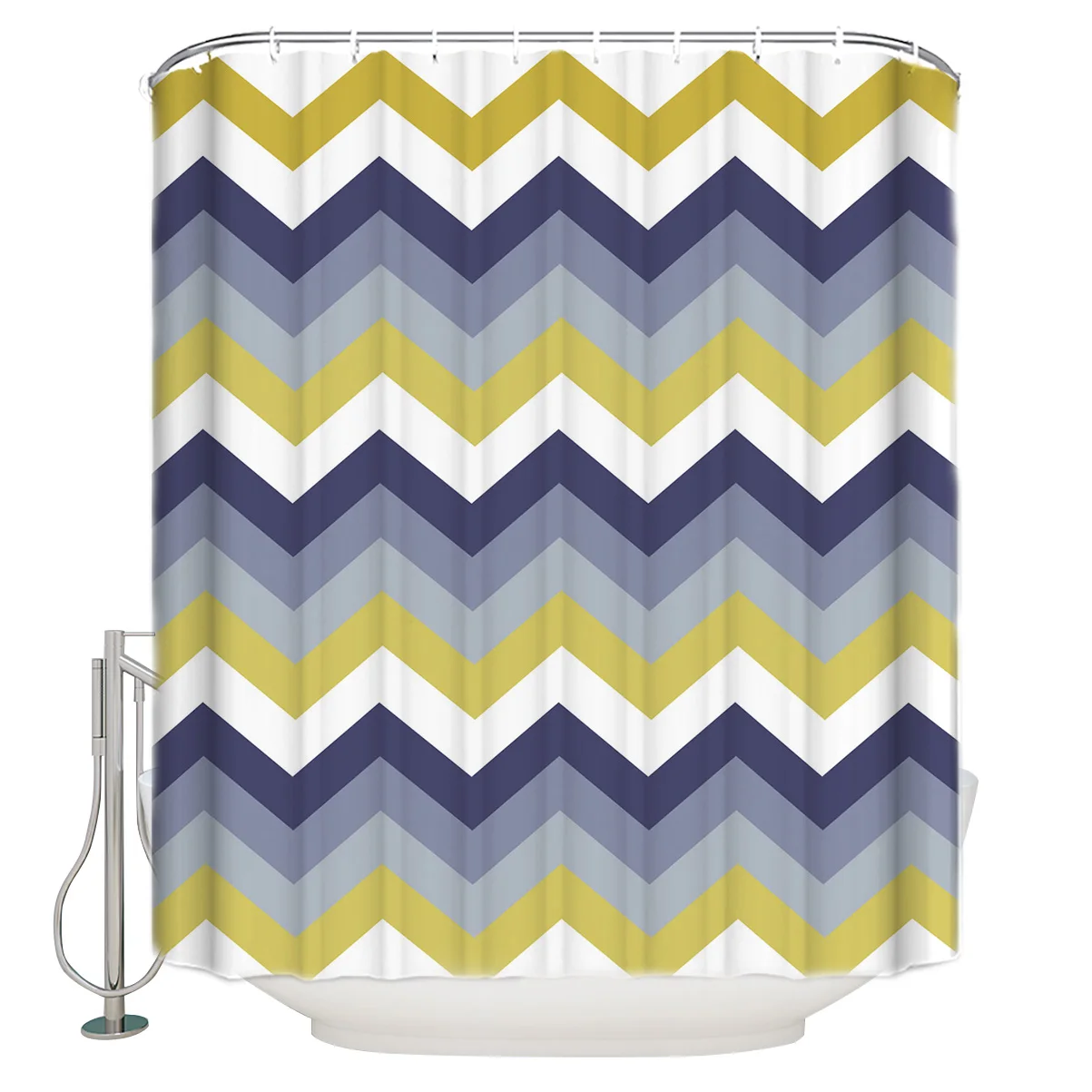Bohemian Striped Waves Striped Pattern with Gold Glitter Polyester Fabric Bathroom Shower Curtain Set with Hooks
Bohemian Striped Waves Striped Pattern with Gold Glitter Polyester Fabric Bathroom Shower Curtain Set with Hooks