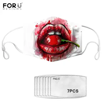 FORUDESIGNS 3D Red Lip With Cherry Pattern Women Mask 7Pcs Filters Reusable Elastic Outdoor Lady Anti-dust Mask Non-disposable
FORUDESIGNS 3D Red Lip With Cherry Pattern Women Mask 7Pcs Filters Reusable Elastic Outdoor Lady Anti-dust Mask Non-disposable